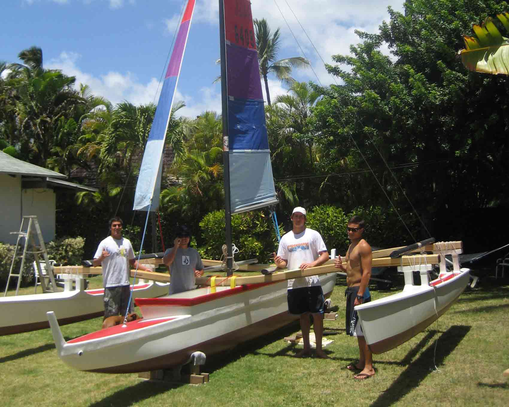 Sailing canoe Billy built while at the UH School of Engineering